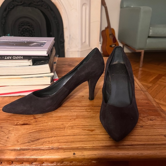 Blue Suede Kitten Heels - Picture 1 of 4